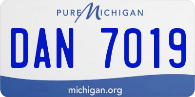 MI license plate DAN7019