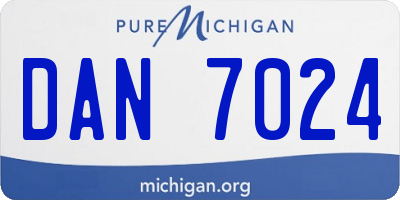 MI license plate DAN7024