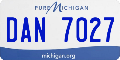 MI license plate DAN7027