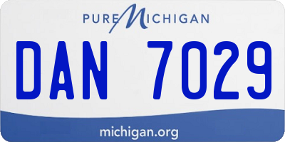 MI license plate DAN7029