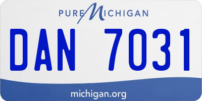 MI license plate DAN7031