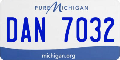 MI license plate DAN7032