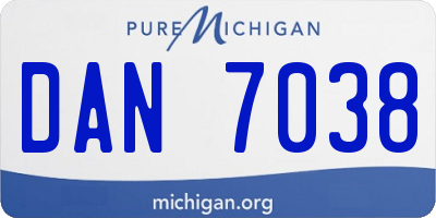 MI license plate DAN7038