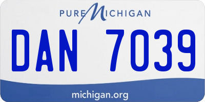 MI license plate DAN7039
