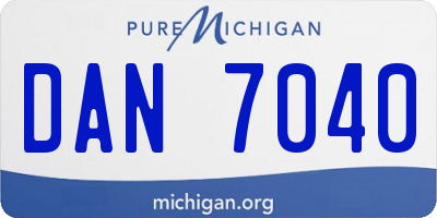 MI license plate DAN7040