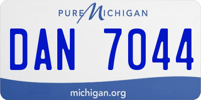 MI license plate DAN7044