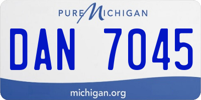 MI license plate DAN7045