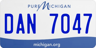 MI license plate DAN7047