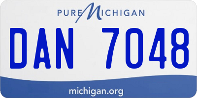 MI license plate DAN7048
