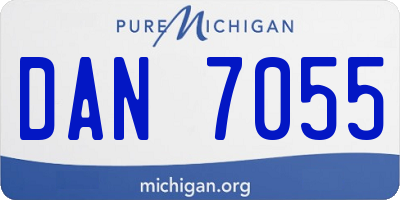 MI license plate DAN7055