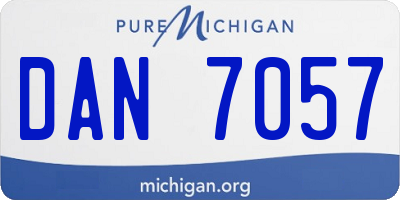 MI license plate DAN7057