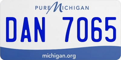 MI license plate DAN7065