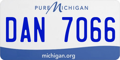 MI license plate DAN7066