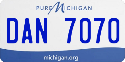 MI license plate DAN7070