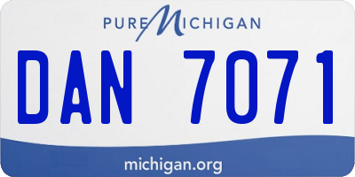 MI license plate DAN7071