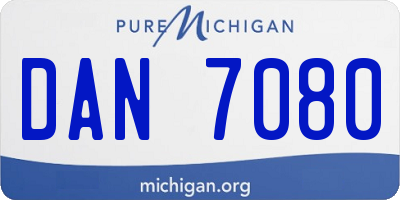 MI license plate DAN7080