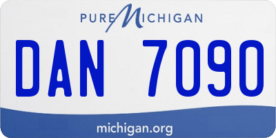 MI license plate DAN7090