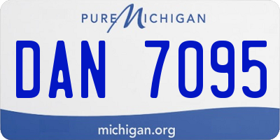 MI license plate DAN7095