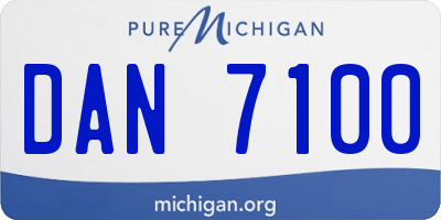 MI license plate DAN7100