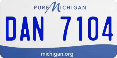 MI license plate DAN7104