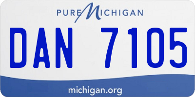 MI license plate DAN7105