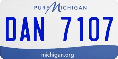 MI license plate DAN7107