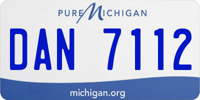 MI license plate DAN7112