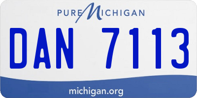 MI license plate DAN7113