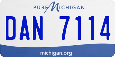 MI license plate DAN7114