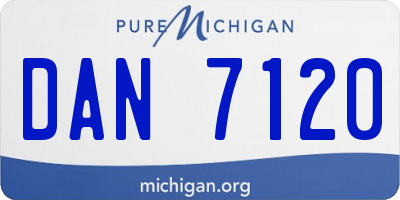 MI license plate DAN7120