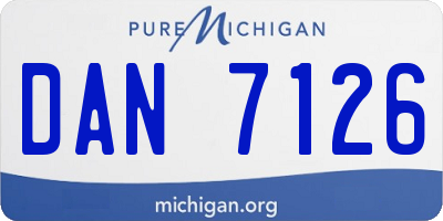 MI license plate DAN7126