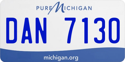 MI license plate DAN7130