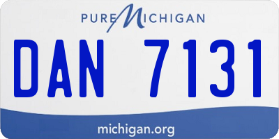 MI license plate DAN7131