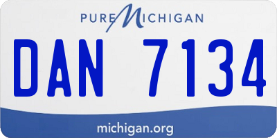 MI license plate DAN7134