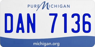 MI license plate DAN7136