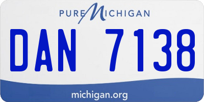 MI license plate DAN7138