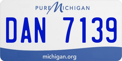 MI license plate DAN7139