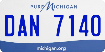 MI license plate DAN7140