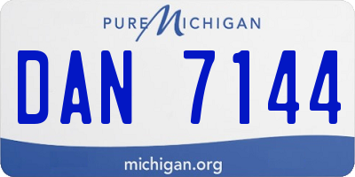 MI license plate DAN7144