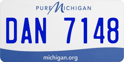 MI license plate DAN7148