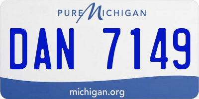MI license plate DAN7149