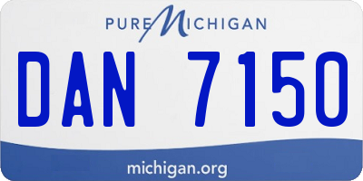 MI license plate DAN7150