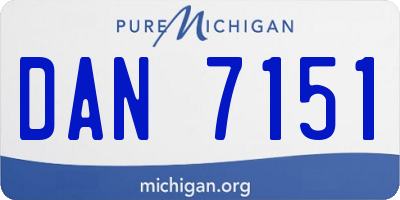 MI license plate DAN7151
