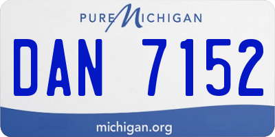 MI license plate DAN7152