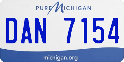 MI license plate DAN7154