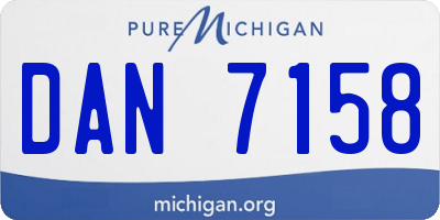 MI license plate DAN7158