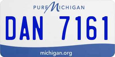 MI license plate DAN7161