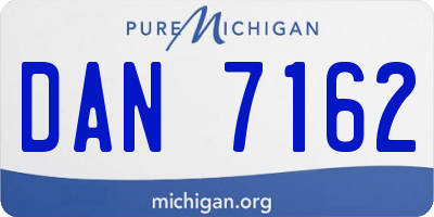 MI license plate DAN7162