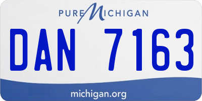 MI license plate DAN7163