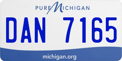 MI license plate DAN7165